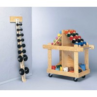 Wall Mounted Wood  Dumbell Rack