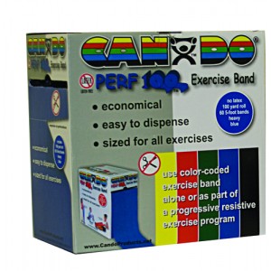 Cando No-Latex Exercise Band Yellow X-Light 100yd Disp Box