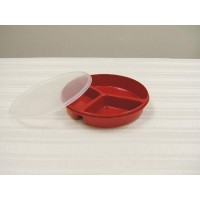 Scoop Dish Partitioned w/Lid Redware