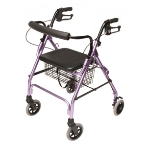 Rollator 4-Whl Lite - Lavender Pad Seat  Loop Brk Lumex