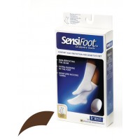 Sensifoot 8-15 Crew Diabetic Socks Medium Brown