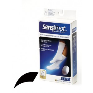 Sensifoot Crew Socks Black Small