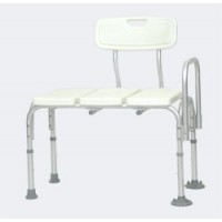 Transfer Bench Plastic--White 3-Section with Backrest- PMI