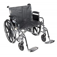 Wheelchair Std Dual-Axle 22  w/Rem Desk Arms & Elev Legrest