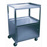 Cabinet Cart  St/S 2-Shelf Single Locking