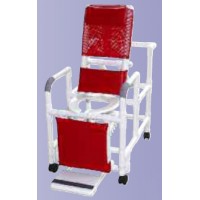 Reclining Shower Chair w/Dlx Elongated Commode Seat PVC