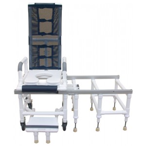 Tilt-N-Space Shower Chair PVC & Transfer Bench w/Safety Harn