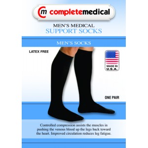 Men's Firm Support Socks 20-30mmHg  Black  Extra Large