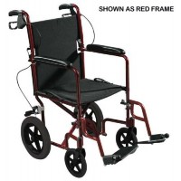Expedition Aluminum Transport Chair w/Loop Locks  19  Red