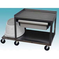 2 Shelf Stainless Cart w/ Drawer