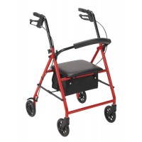 Rollator with 6  Wheels Red