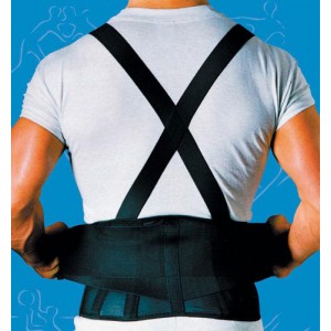9  Back Belts With Suspenders Black Sportaid(Med-Lge)